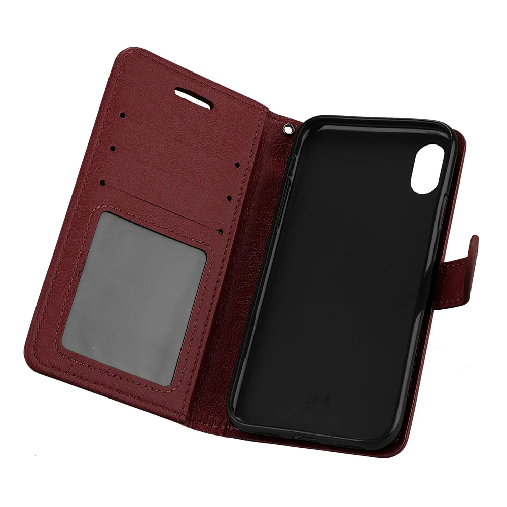 Luckbuy бумажник чехол для iPhone 10 Crazy Horse кожаный X 6 7 8 плюс 6splus Plus Flip телефон duable