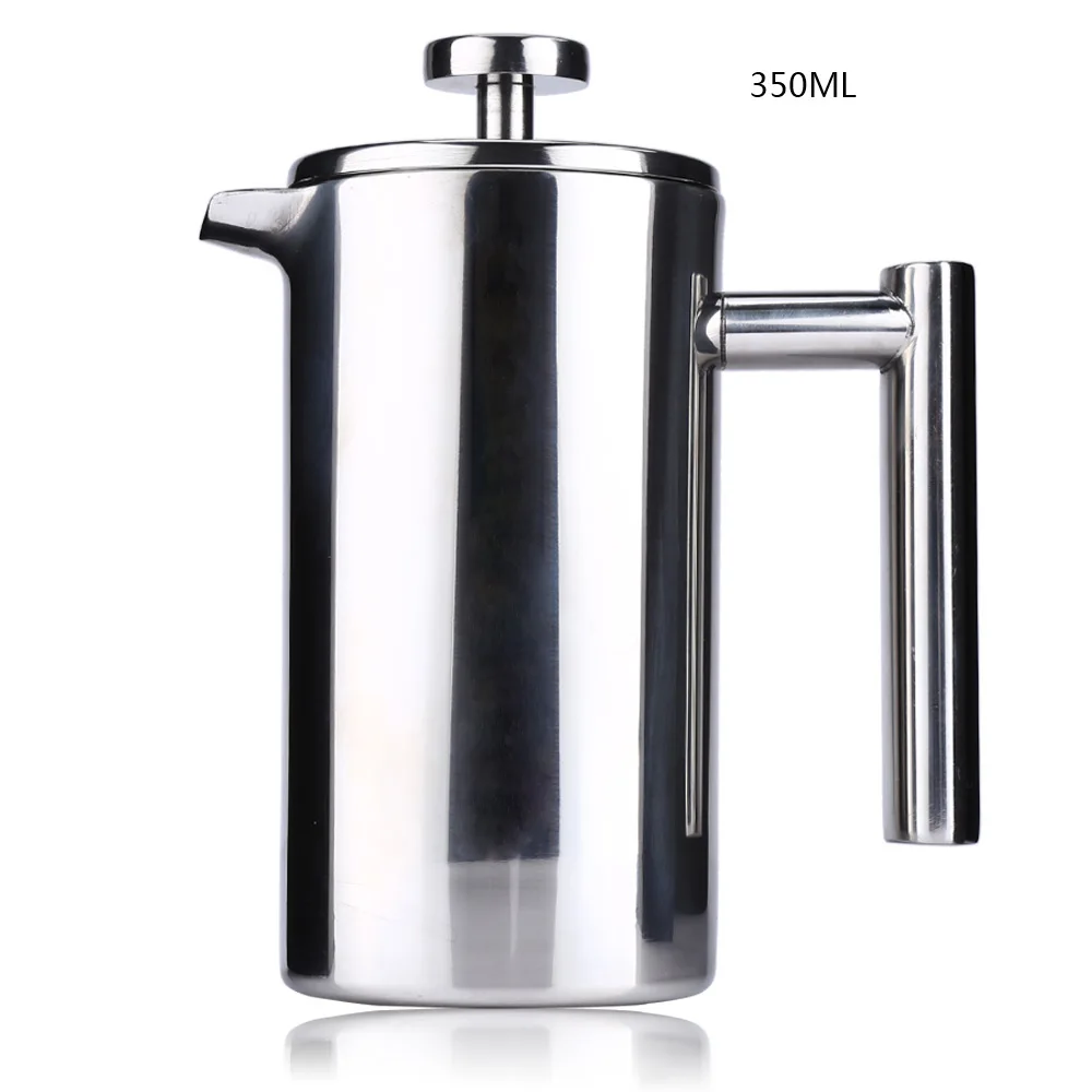 350ML Stainless Steel Coffee Pot French Press With Coffee Filter Baskets Espresso Tea Maker Double Wall French Cafetiere