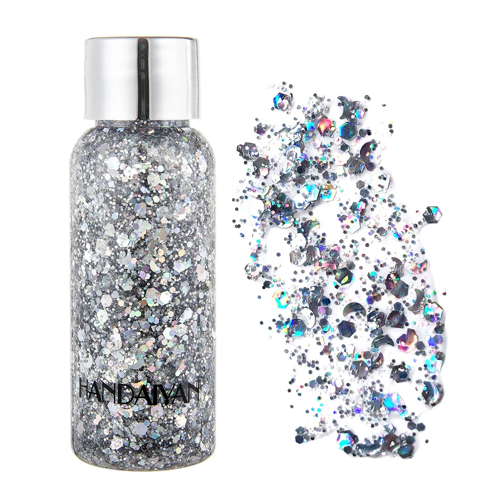 

Newest HANDAIYAN glitter body gel laser flash powder face & body gel 8 rich colors available Angle of view 4pcs/lot