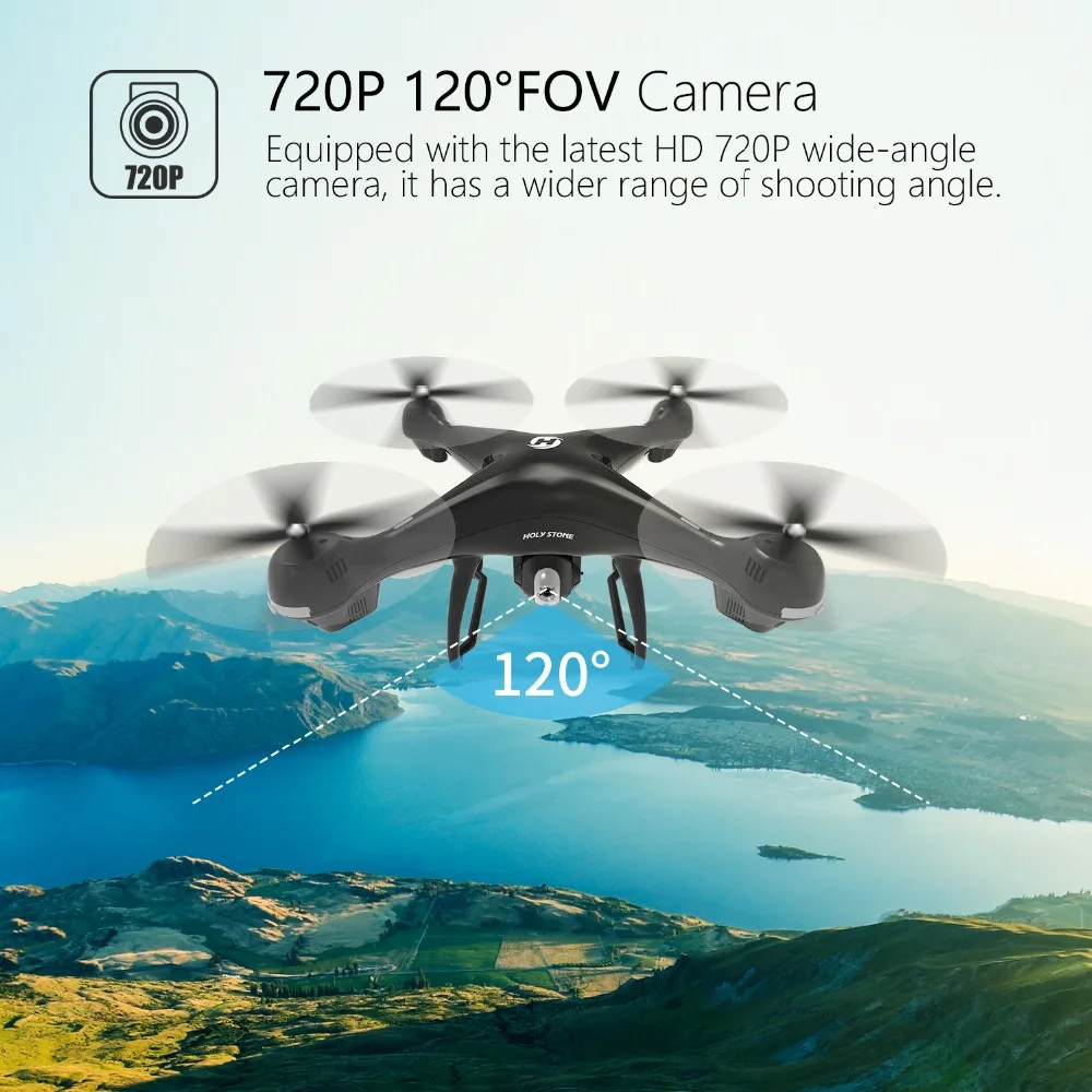 [EU USA Stock] Holy Stone HS100 GPS FPV RC Drone Wide Angle 720P 1080P Wifi Camera FPV Long Fly 7.4V 2500mA battery APP Control