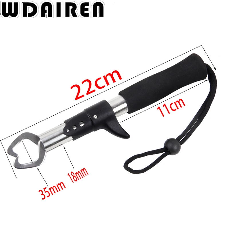 WDAIREN الصيد قبضة الفولاذ المقاوم للصدأ الأسماك قبضة مع مقياس 15 كيلوجرام 33LB الحمولة القصوى إيفا مقبض الأسماك تحكم شفة الصيد أداة WD-041