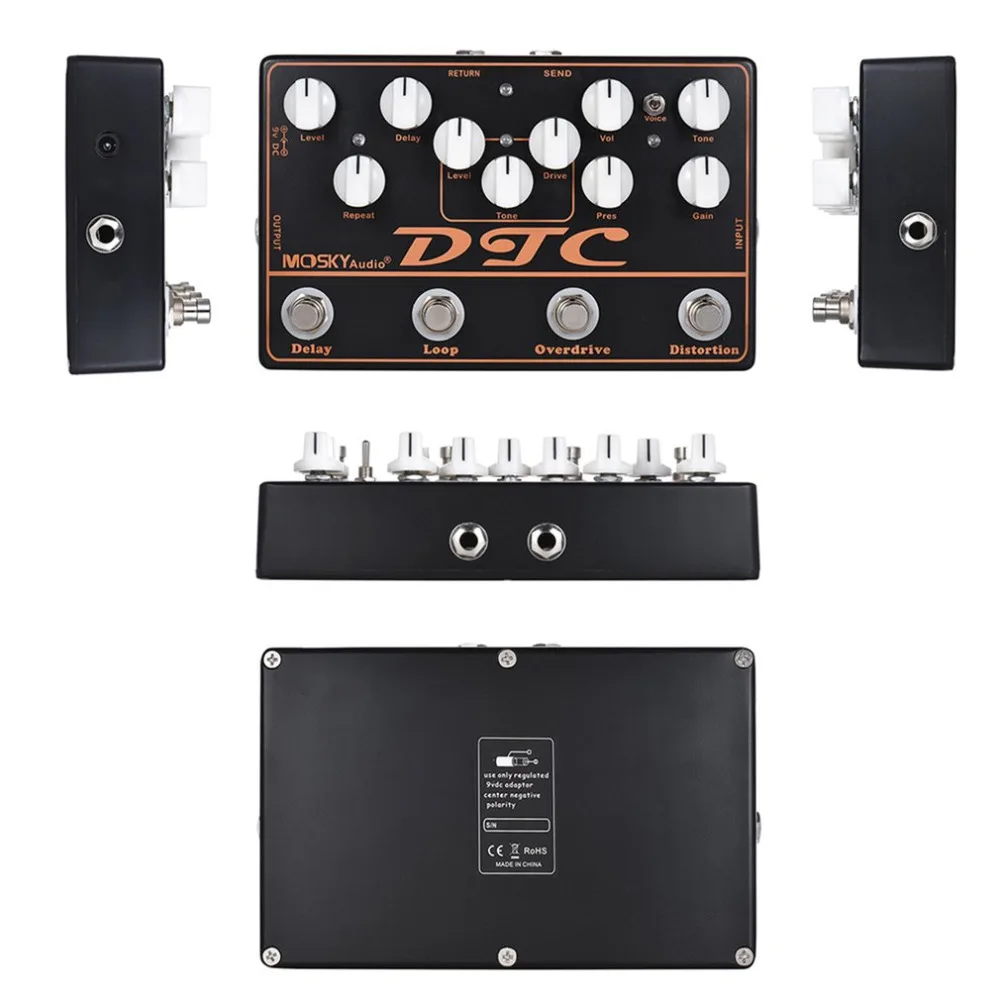 

MOSKY DTC 4-in-1 Electric Guitar Effects Pedal Distortion + Overdrive + Loop + Delay new