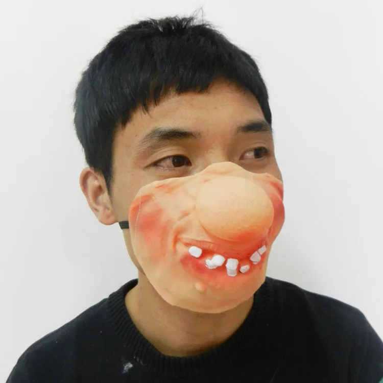 Half Face Mask Terror Halloween Latex Mask Party Mask Horror Comedy