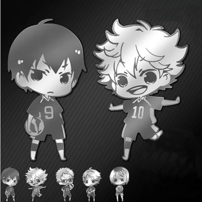 

9pcs/set New Phone Laptop PSP DIY Metal Sticker Anime Haikyuu Decal Stickers Skateboard Sticker Toy