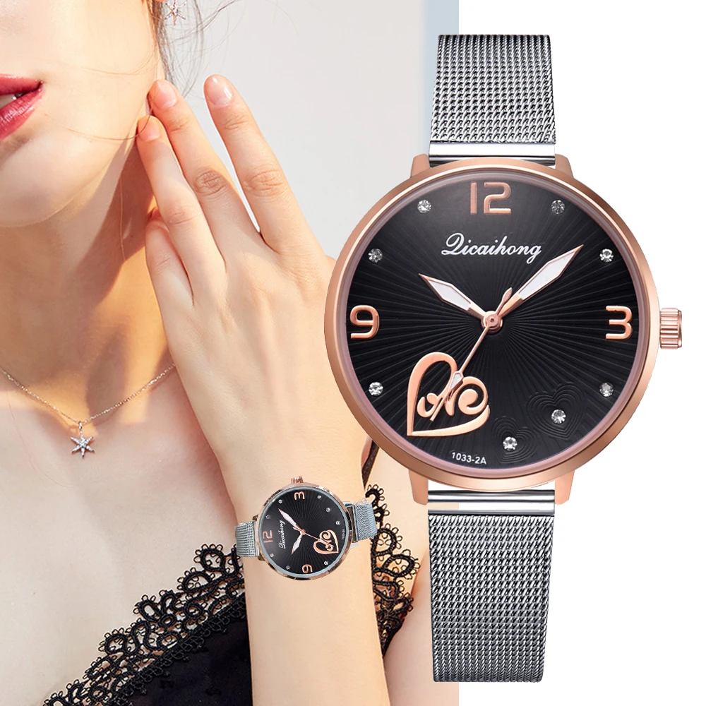 

Watches For Women Luxury Silver Popular Rhinestone Dial Metal Ladies Bracelet Quartz Clock Ladies Wrist Watch 2018 New