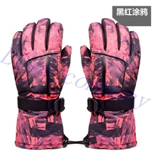 2016 hot sale a pair of colorful winter riding gloves waterproof windproof outdoor ski glove thickening