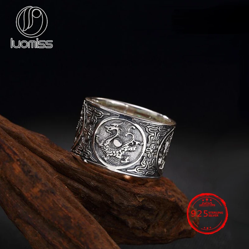 

S999 Foot Silver Four Animal Silver Retro Domineering Personality Silver Men and women Ring Wholesale Agent