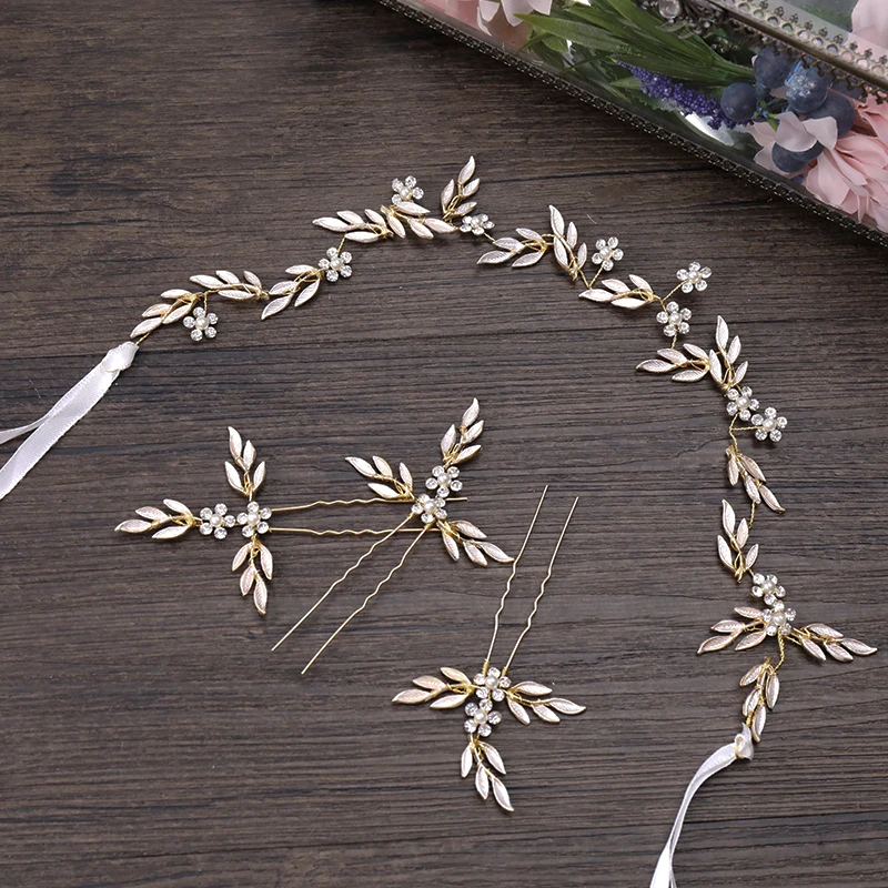4pcs Leaf Design Wedding Hair Accessories  (5)