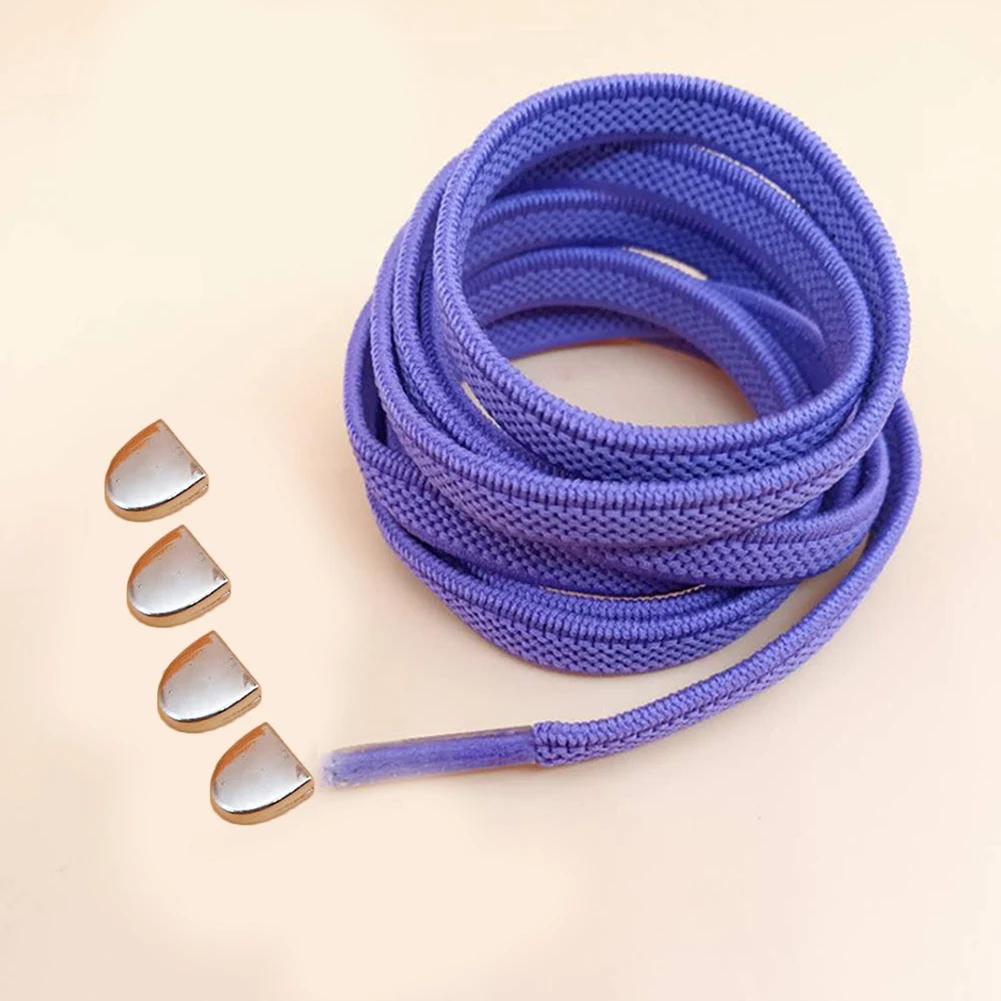 Metal Buckle D Word Lazy Shoelaces Free Tie Elastic Wild Casual Flat Shoelaces Sport Travel Shoelace White Green DIY Accessories