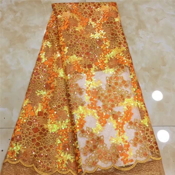 

Tollola Yellow Sequins Net Lace Mesh Tulle Material 2019 Latest Sequined Embroidered Laces For Indian Women Evening Dress Fabric