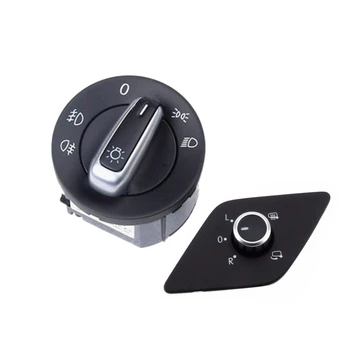 

TUKE OEM 5ND941431A 16D959565A Chrome Phare Headlight fog lamp switch + Side mirrors the calibration button Fit VW Jetta MK6