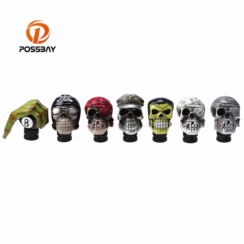 

POSSBAY Car Manual Transmission Handle Stick Lever Green With No.8 Gear Shift Hand Skull Car Konb for Honda VW BMW Universal
