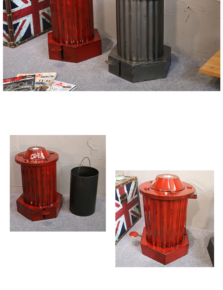 Креативный Ретро кованый гидрант педаль мусорный бак украшение для дома барный ящик для хранения кованого железа индивидуальное украшение