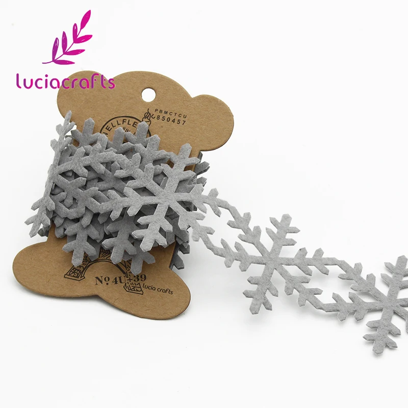 Lucia crafts 2,5 см/6 см Швейное Ремесло Войлок кружевная отделка украшение Снежинка лента для самодельного украшения одежды домашнее украшение 1 год/лот Q0601