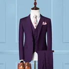 2019 Italian Luxury Beige Jacket Pants Formal Dress Men Suit Set 3 Pcs