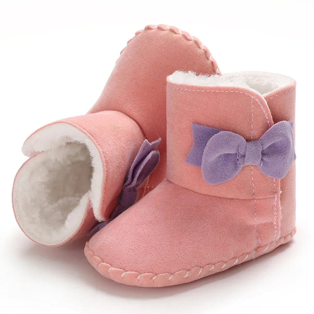 

Soft Warm Baby Boys Girls Shoes Solid And Bows Babies Shoes For Baby Girl Boy Cute And Comfortable First Walkers Shoes