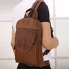 Sac à dos en cuir véritable pour hommes, sac de jour à motif Crocodile rétro, véritable peau de vache, à bandoulière simple, multi-usages ► Photo 2/6