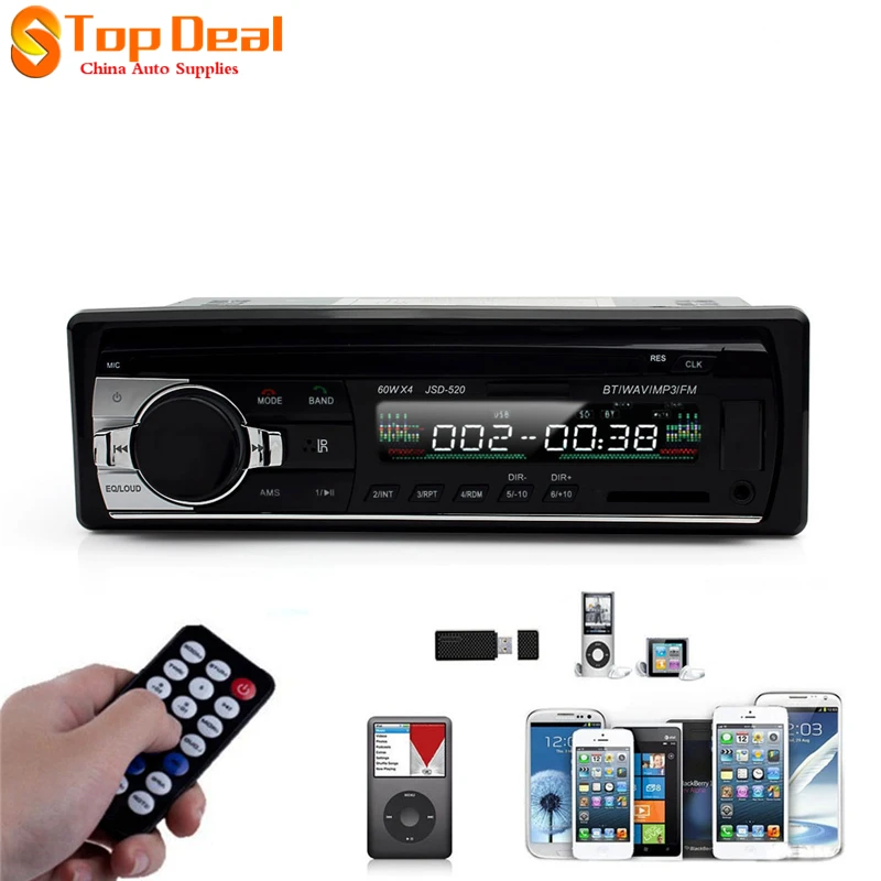 Mp3 плеер JSD 520 радиоприемник 12 В Bluetooth V2.0 автомобильная аудиосистема