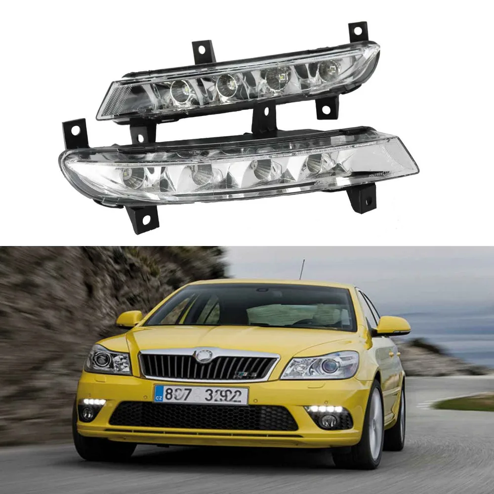Автомобильный светодиодный светильник для Skoda Octavia A5 A6 RS 2009 2010 2011 2012 2013 DRL Дневной |