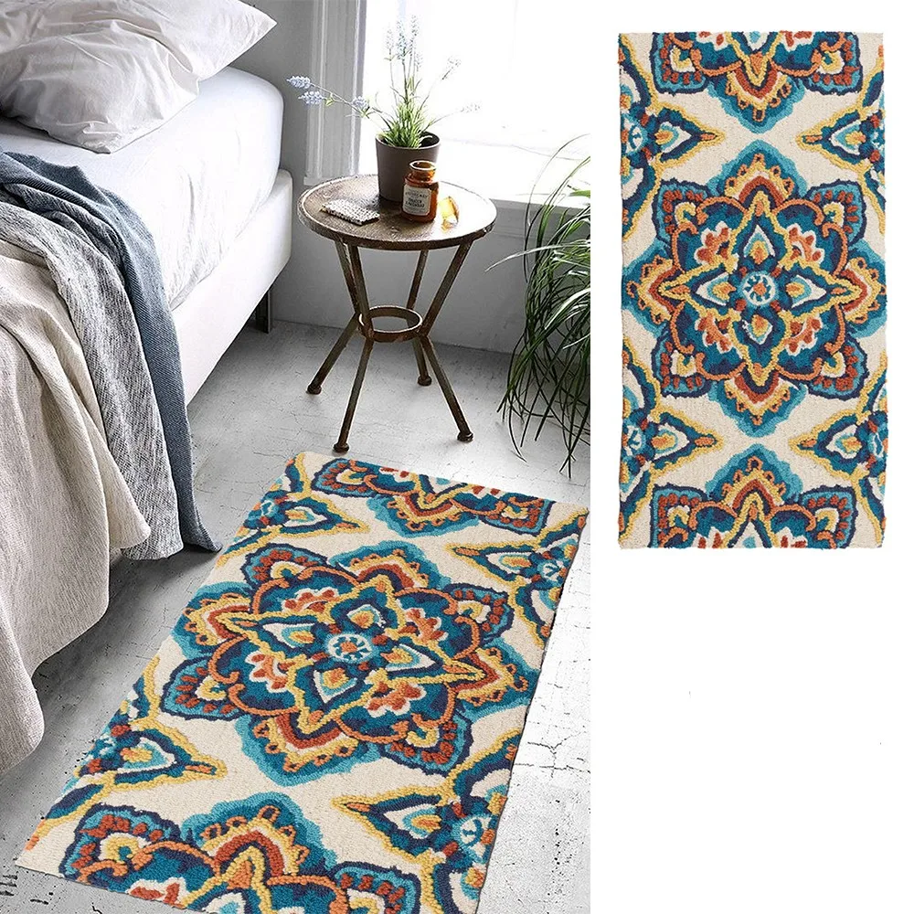 American style 2cm thick rainbow bedside carpet 60*110 cm , long size