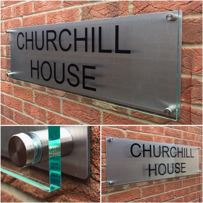 

Customized Transparent Acrylic House Number Plaques Sign Plates House Signs with White Backing Panels