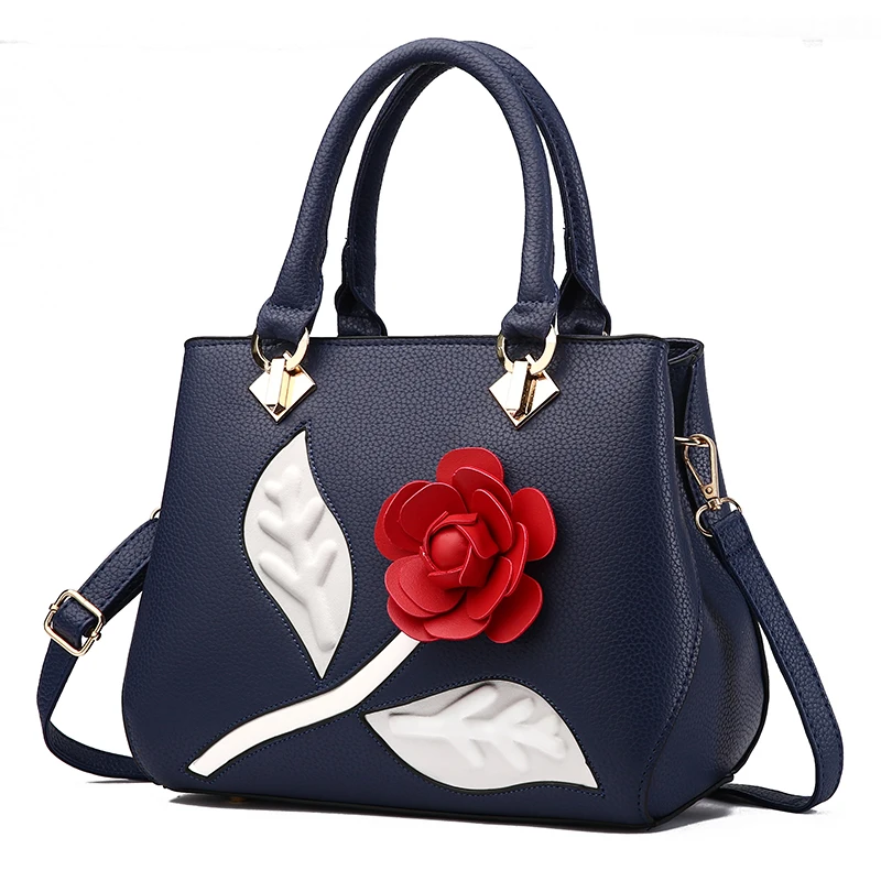 Big Red Rose Flower Bag Ladies Women's Handbags Luxury Women Bag Famous