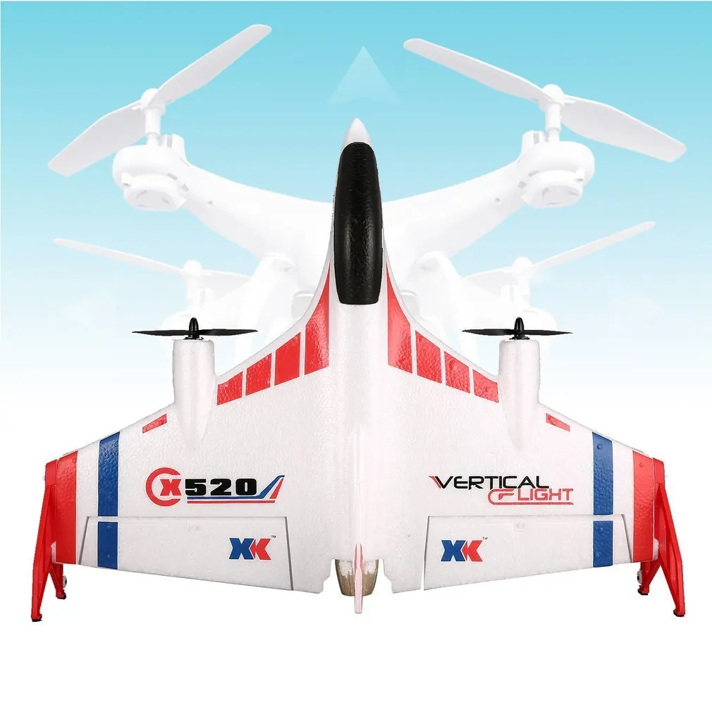 XK X520 2,4G 6CH 5G WI-FI FPV VTOL вертикальный взлет и посадка 3D EPP RC Самолет RTF