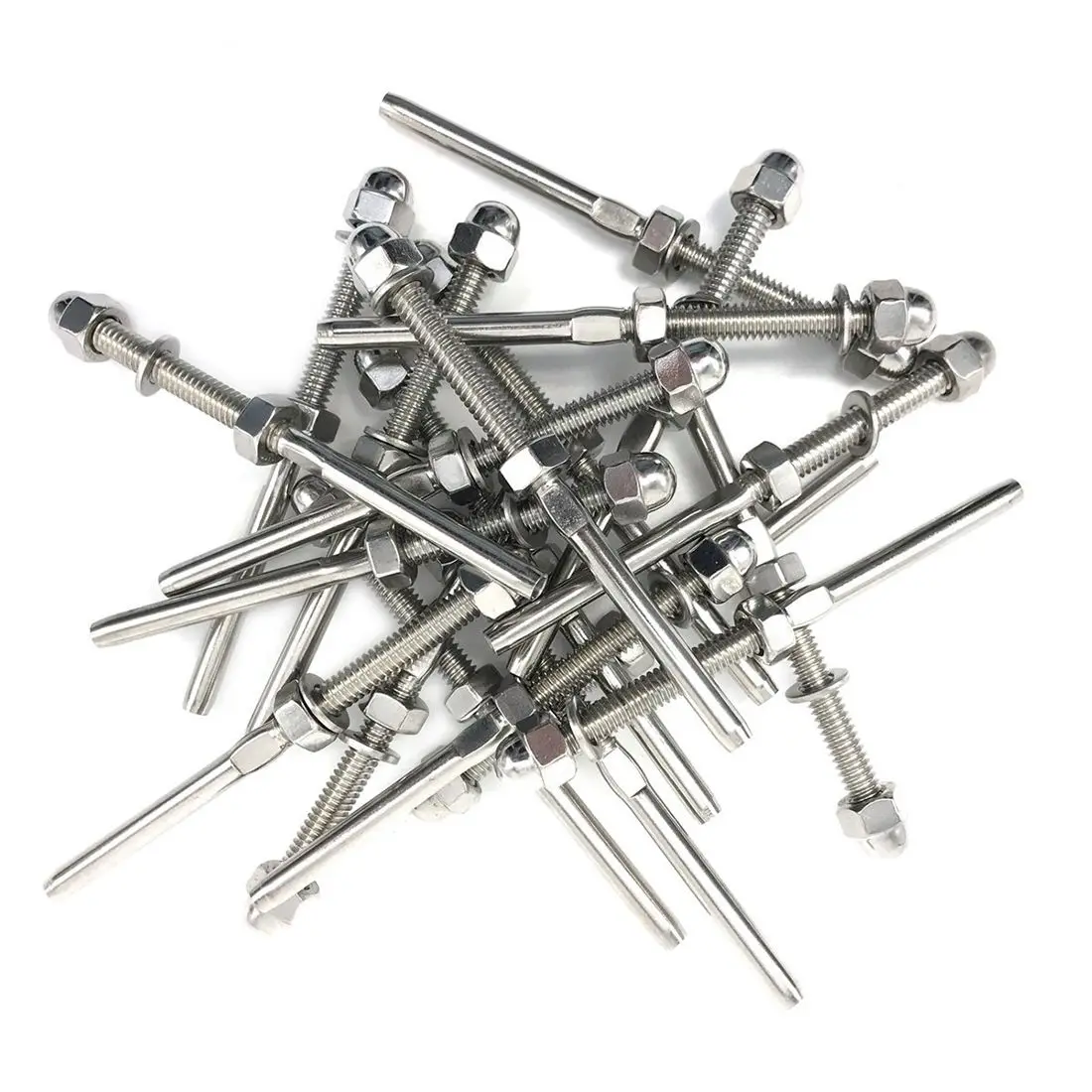 T316 Marine Grade 24 Pack Threaded Terminal Stud End Stainless Steel Stair Railing for 1//8 Wire Cable Deck Railing Hand Swage