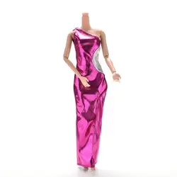 Фиолетовый ручной работы свадебное платье Модное на одно плечо Bling костюмы для Мода Кукла интимные аксессуары