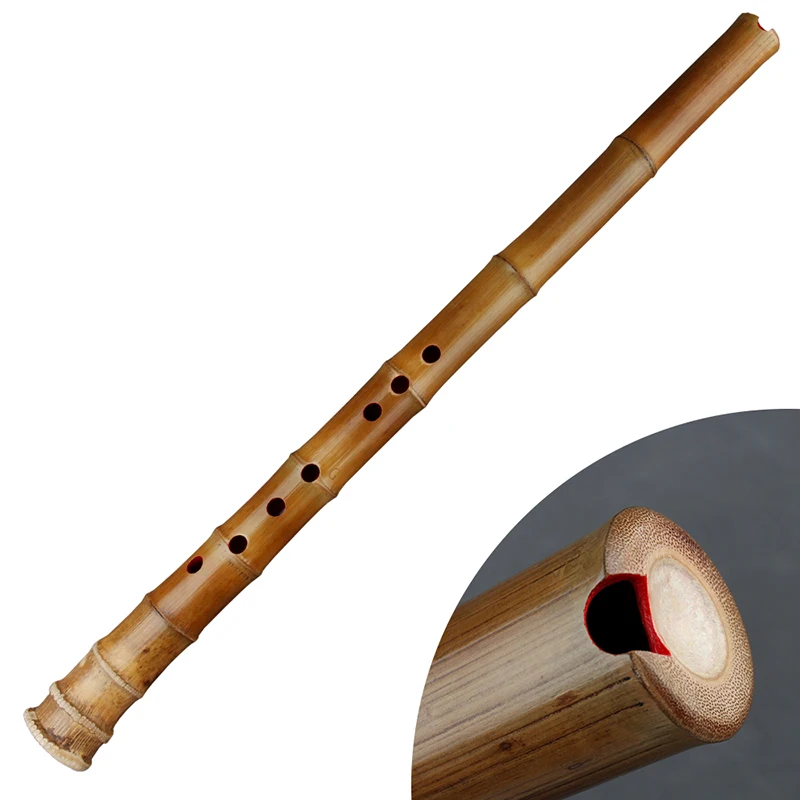 Chinese Traditional Style Handmade Shakuhachi 8 Holes G&F Key Bamboo Flute With Root Musical Instrument Woodwind Instrument