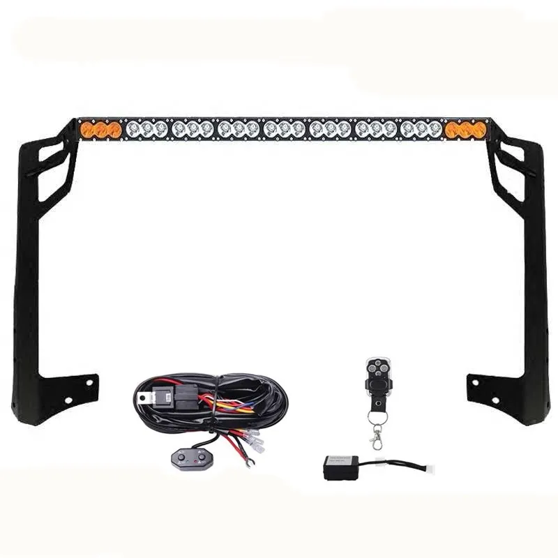 

48 Inch 270W White Amber Single Row Led Light Bar With Upper Windshield Mounting Brackets For Jeep Wrangler JK 2007-2018