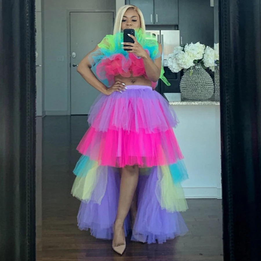 rainbow prom dress