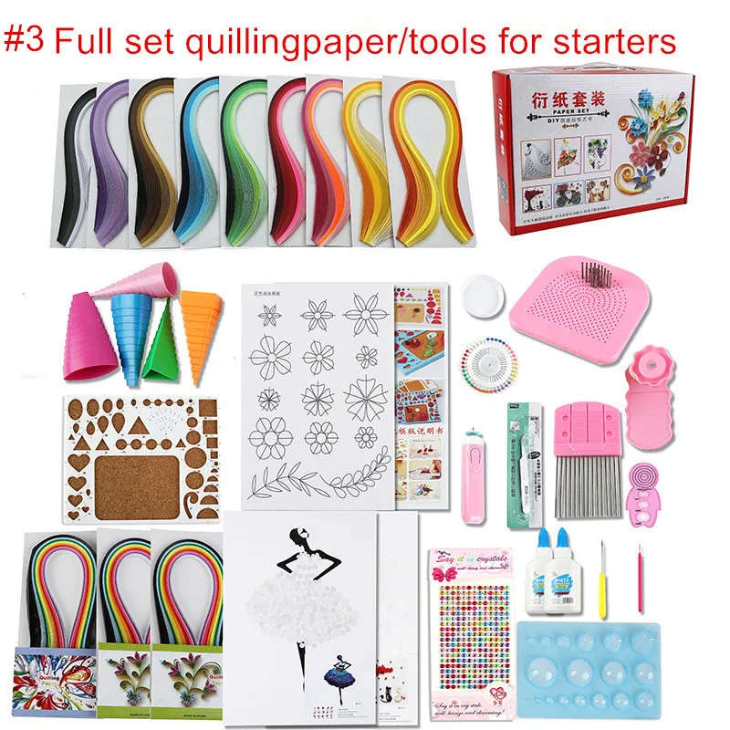 

Full set starter scrapbooking quilling paper tool kit climper border tower rolling pen needle tweezer ruler paper craft DIY