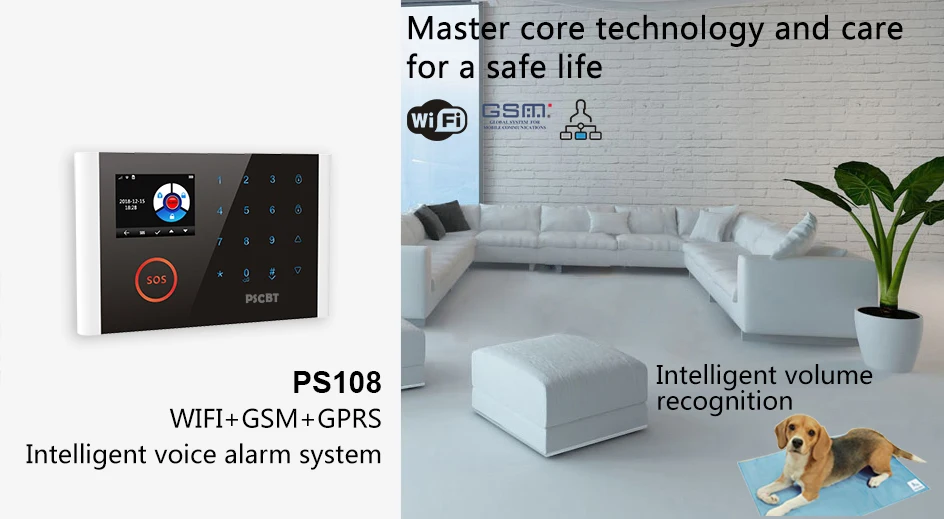 PSCBT GSM сигнализация WI-FI домашней безопасности Системы приложение Управление сим-карты Телефонный звонок англо-рус ES DE герметизирующая