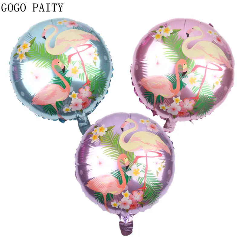

GOGO PAITY New 18-inch round Flamingo aluminum balloon Children's holiday party decoration decorative balloon wholesale