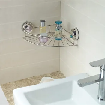 

Shower Holder Storage With Vacuum Suction Cup Stainless Steel Corner Frame Basket Shampoo Stand Bathroom Bracket K15
