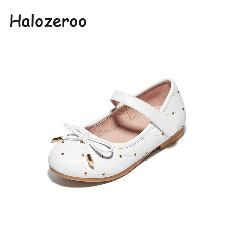 

Spring New Baby Girls Bow Shoes Children Rivet Flats Kids Princess Brand Shoes Pu Leather Black Shoes Fashion Mary Jane 2019