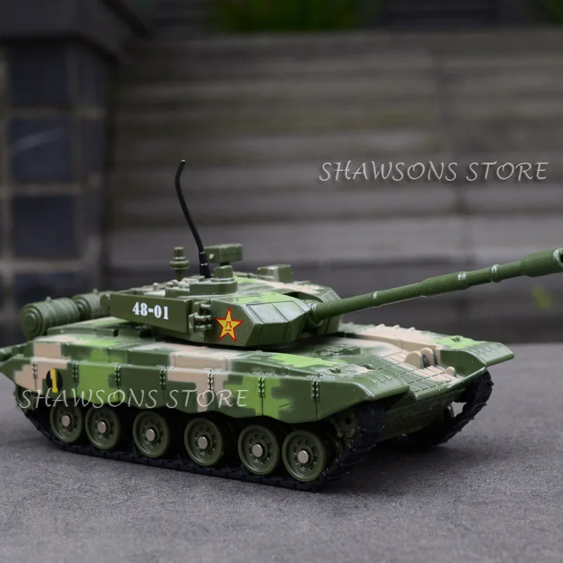 Литая под давлением металлическая военная модель игрушки 1:48 T-99 Китай главный боевой танк звук и Светильник W/O BOX