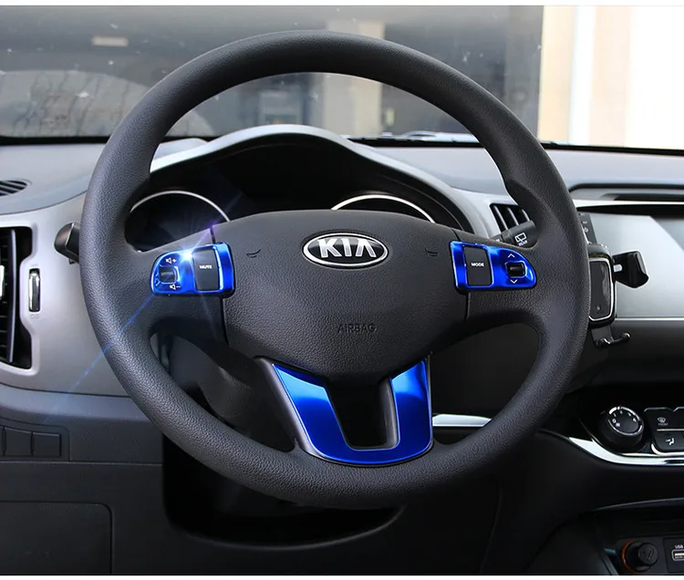 

3pcs Stainless Steel Chrome For KIA Sportage R 2015-2016 Car Interior Steering Wheel Cover Trims Car Styling Accessories
