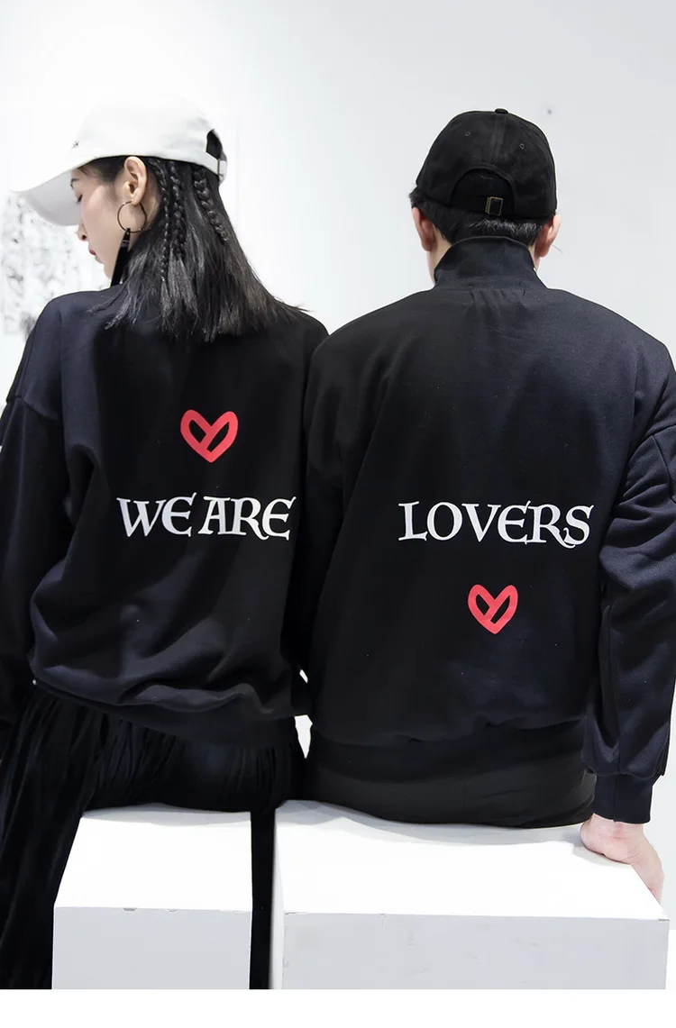 Harajuku Письмо характер забавные Printed Turtleneck Top Для женщин Демисезонный Модные свободные любителей черные свитшоты JQ400