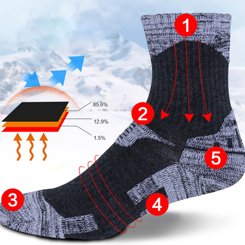 2019 Autumn Winter Warm Socks Outdoor Ski Mountaineering Hiking Sports Running Socks Comfortable