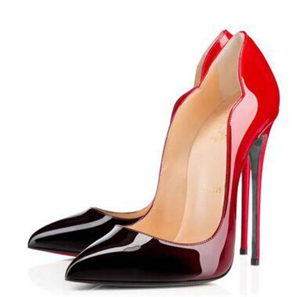 

Free Post new gorgeous variegated patent leather, pointed, not lace mouthpiece, 11 cm high-heeled shoes. Size: 35-43