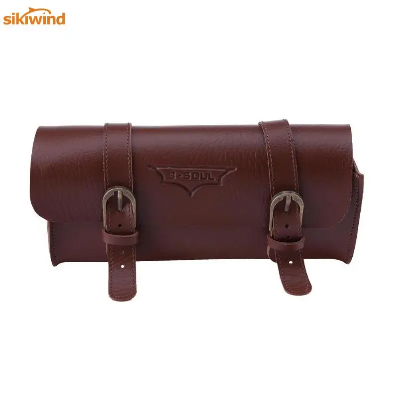 Sale Retro Bicycle Tail Bag PU Leather Cycling Bag Saddle Pouch Tail Pannier Personalized Riding Vintage Bicycle Bike Bag Promotion 11