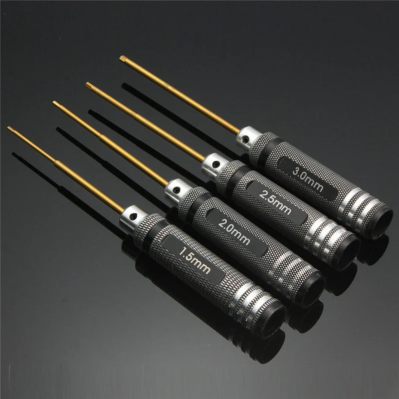 

Newest Hex Screwdriver 1.5/2.0/2.5/3.0MM Titanium Plating Repair Hand Tools Screw Driver For Helicopter Airplane Car Toys Models
