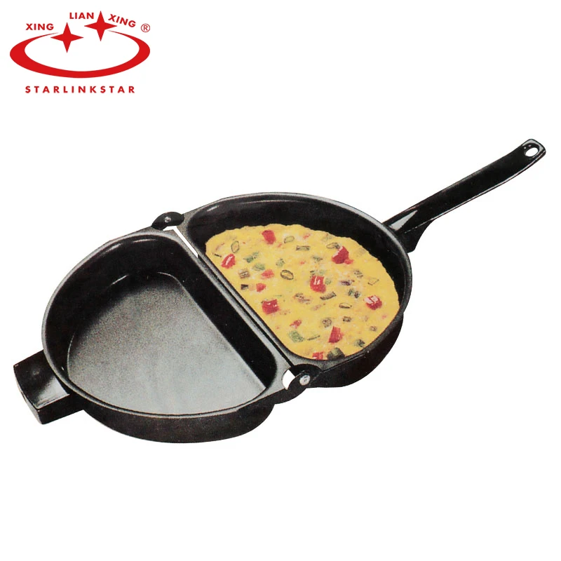 

Unique Design Non-stick Folding Omelette Pan Hand Frying Pan Folding Pot Kitchen Stainless Iron Double Side Grill Pan 23*14cm