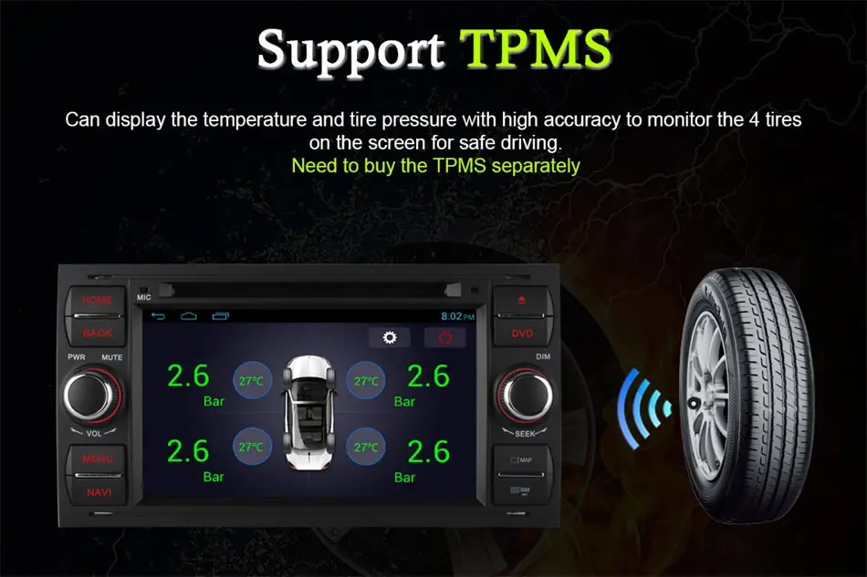 Perfect Octa Core Android 6.0 Car DVD Player GPS Radio For Ford Focus 2 2004 2005 2006 2007 2008 Mondeo Transit C-Max Fiesta 16