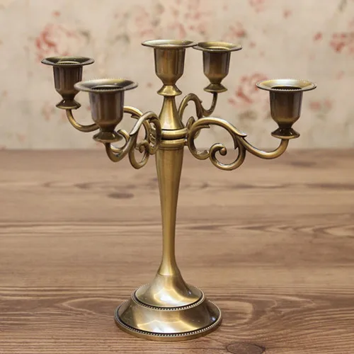 5 Arms Bronze Серебряный/золотой/черный/бронзовый металлический подсвечник 5-arms/3-arms подсвечник канделябры Прямая - Цвет: 5 Arms Bronze