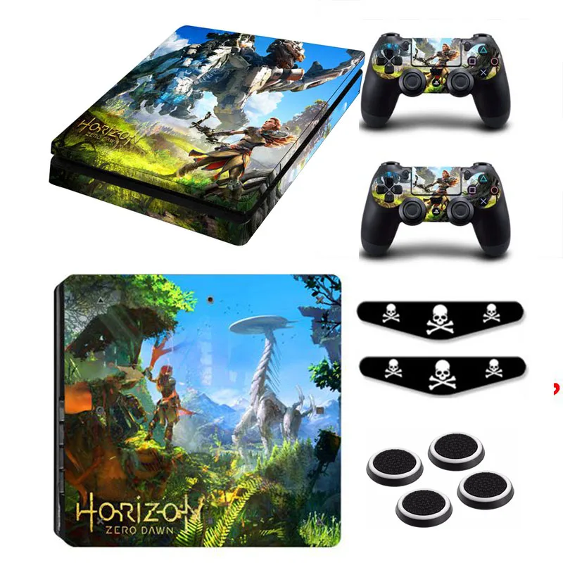 Для PS4 тонкий Horizon-ноль рассвет Стикеры для sony Playstation 4 Slim консоль и контроллер кожи Стикеры аксессуары