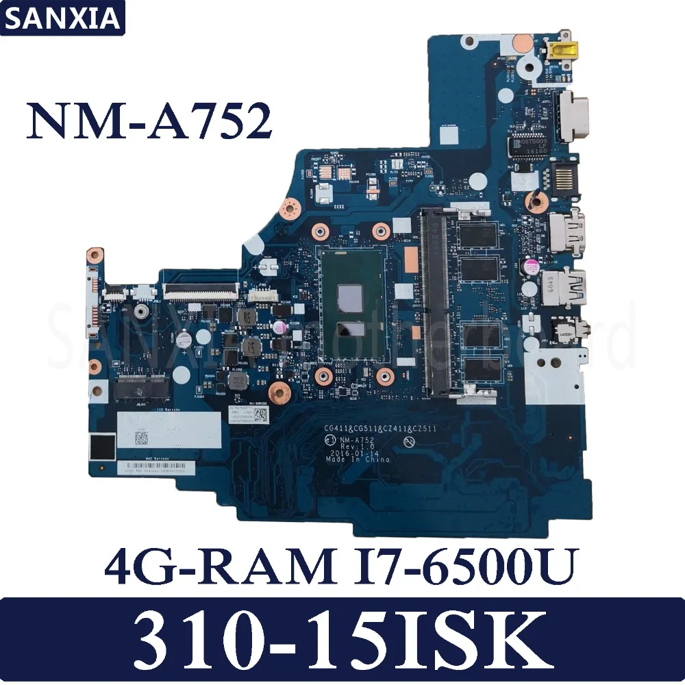 KEFU NM A752 Laptop motherboard for Lenovo 310 15ISK original mainboard 4G RAM I7 6500U