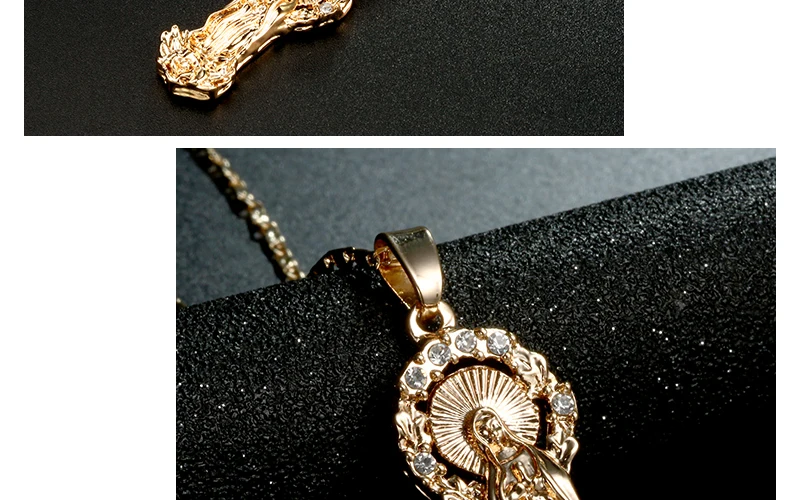 AYAYOO Jesus Virgin Mary Goddess Necklace & Pendant Women Christmas Gifts Wholesale Gold Color Catholic Christian Jewelry (2)